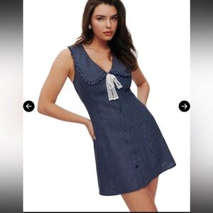 Reformation Soraya Navy Dress Size 10